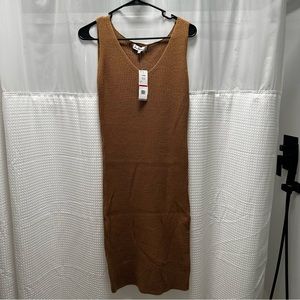Sam Edelman sweater dress nwt brown xs knee length